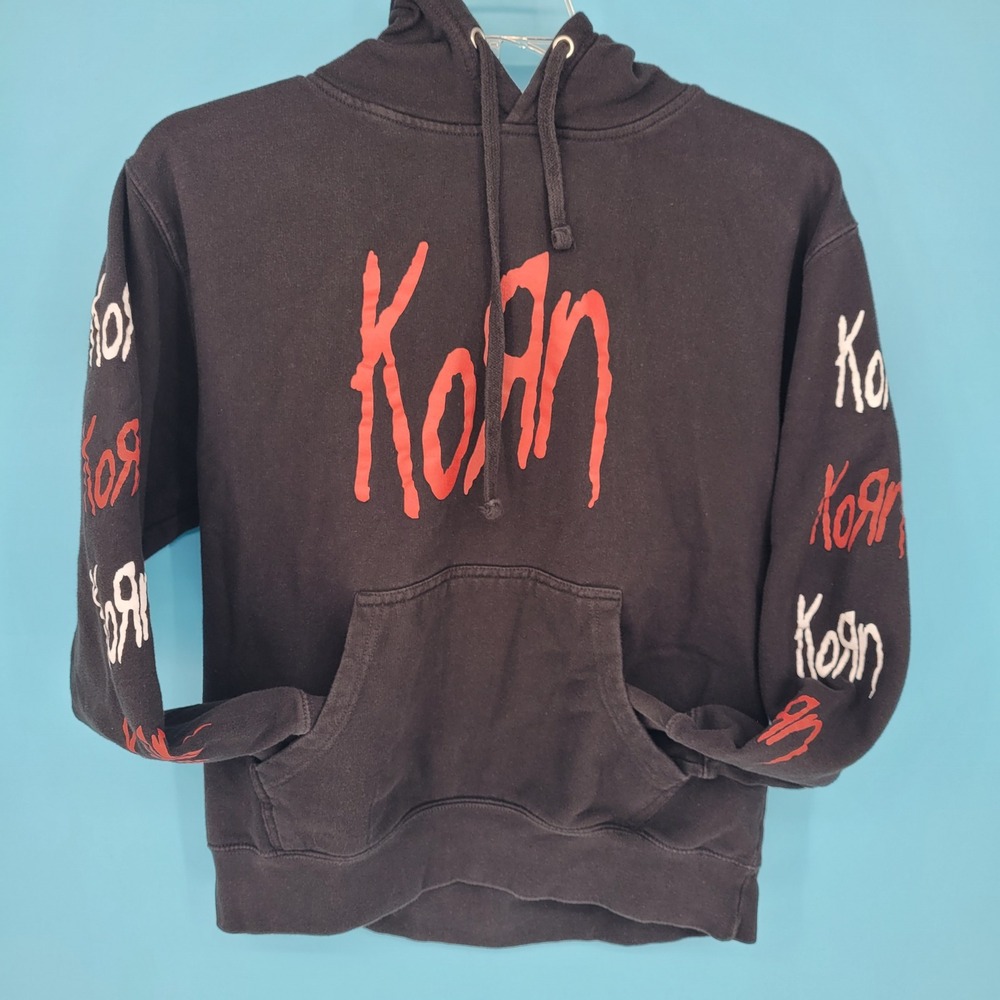 Korn Hoodie Serenity of Suffering Band Merch Black Red Pullover Sweatshirt M 90s